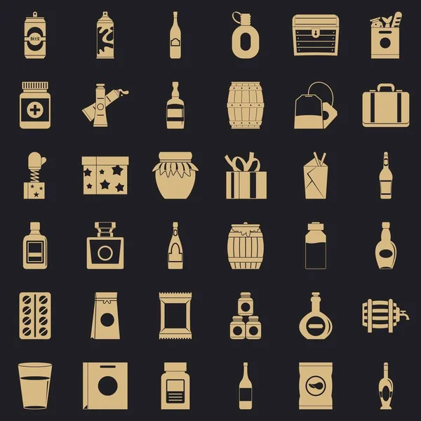 Ensemble d'icônes du logement, style simple — Image vectorielle