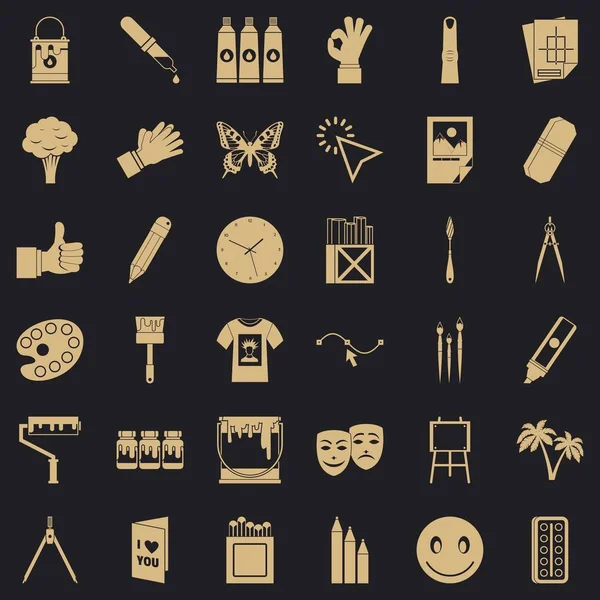 Malzeme simgeler kümesi, basit tarzı boya