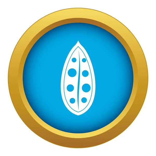 Icône de gousse de cacao vecteur bleu isolé — Image vectorielle