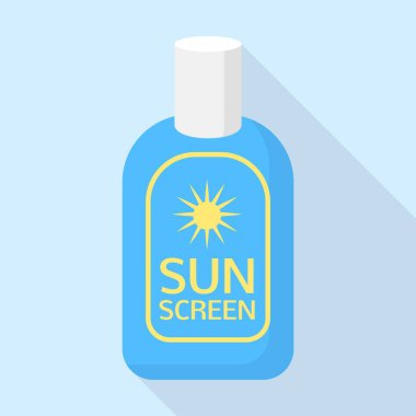 Yeni güneş kremi simgesi, düz stil