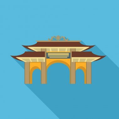 Pagoda kapısı simgesi, düz stil