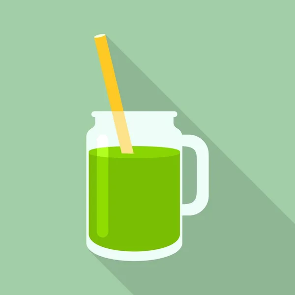 Spinach smoothie icon, flat style — Stock Vector