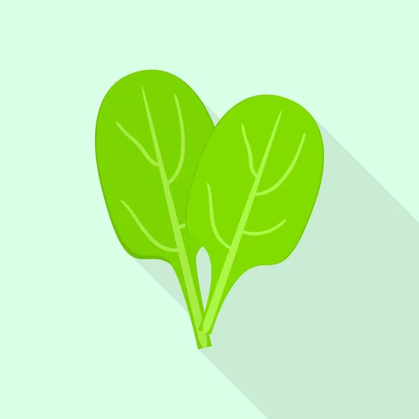 Icono de hoja de espinaca, estilo plano — Vector de stock