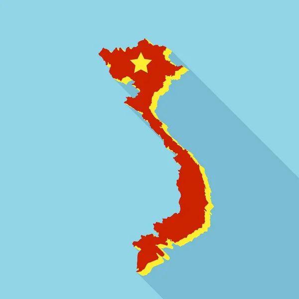 Βιετνάμ εικονίδιο χάρτη, επίπεδη στυλ — Διανυσματικό Αρχείο