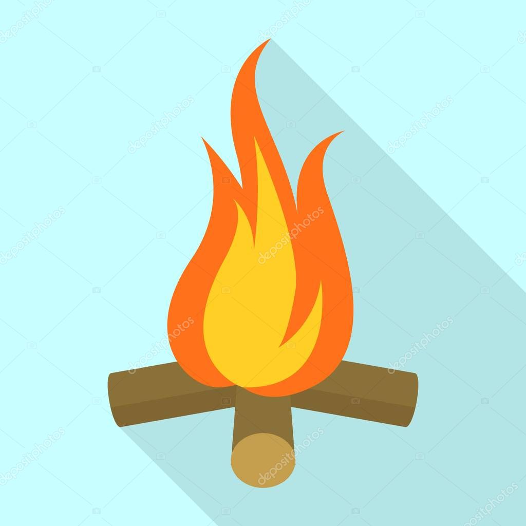 Campfire icon. Flat illustration of campfire vector icon for web design