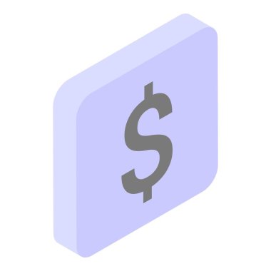 Dolar işareti sohbet simgesi, izometrik stil