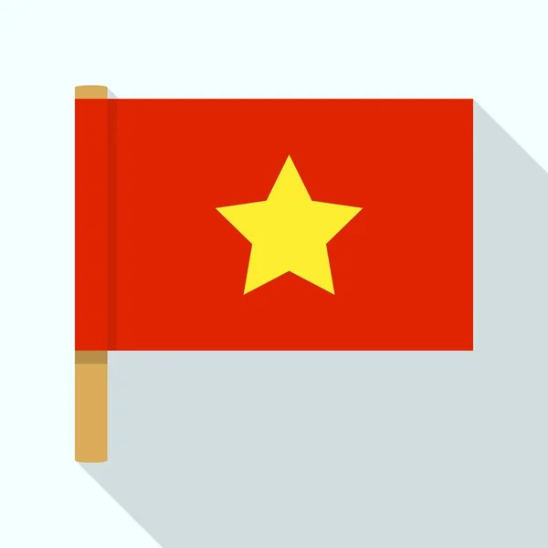 Vietnam flaggikonen, platt stil — Stock vektor
