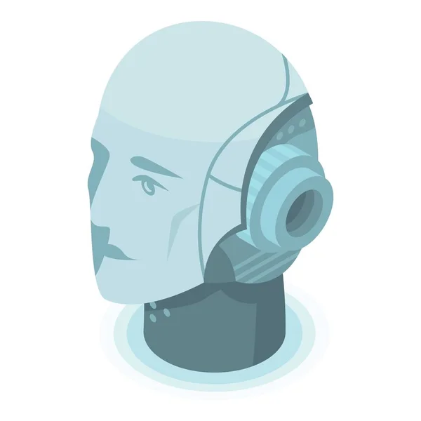 Icône tête de robot, style isométrique — Image vectorielle