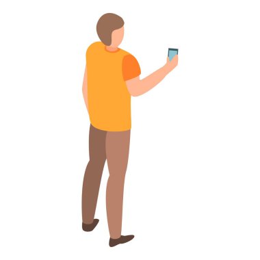 Adam akıllı telefon simgesi, izometrik tarzı ile