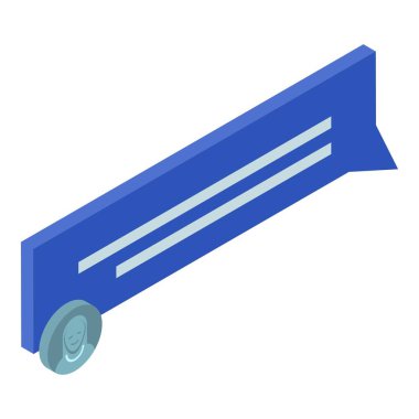 Mavi sohbet simgesi, izometrik stili