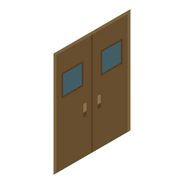 Surgical room doors icon, isometric style — Stock Vector