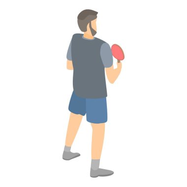 Ping pong oyuncu simgesi, izometrik stil