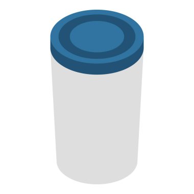 Sıcak kahve plastik fincan simgesi, izometrik stil