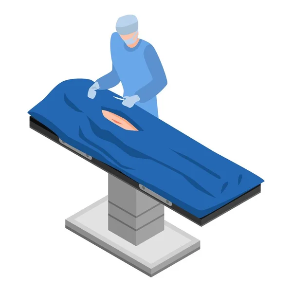 Surgery doctor with scalpel icon, isometric style — Stock Vector