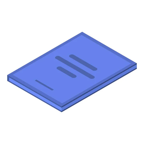 Papier blauw notebook icoon, isometrische stijl — Stockvector