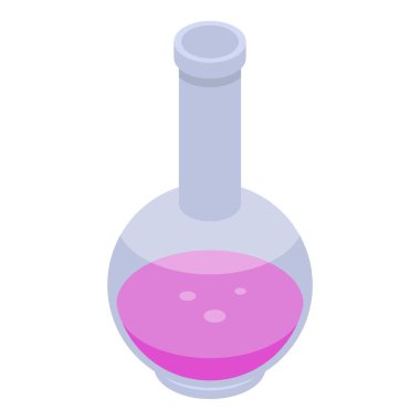 Pembe sıvı Flask simgesi, izometrik stil