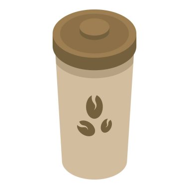 Kahve kağıt fincan simgesi, izometrik stil