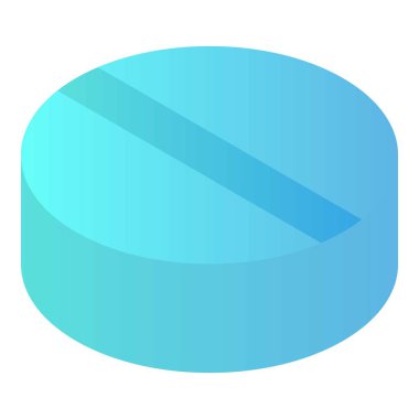 Yuvarlak hap simgesi, izometrik stil