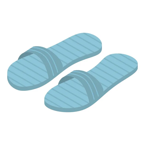 Icône pantoufles bleues, style isométrique — Image vectorielle