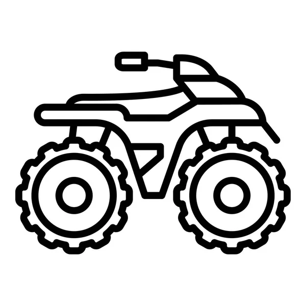 Icono de bici quad lateral, estilo de contorno — Archivo Imágenes Vectoriales