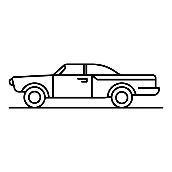 Retro-Cabrio-Ikone, Outline-Stil — Stockvektor