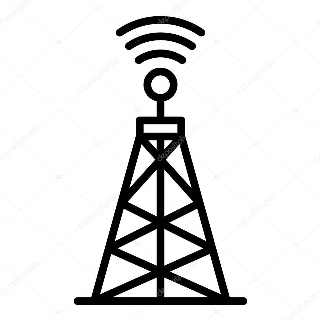 Communication transmitter icon, outline style