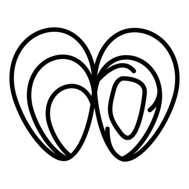 Açık midye simgesi, anahat stili