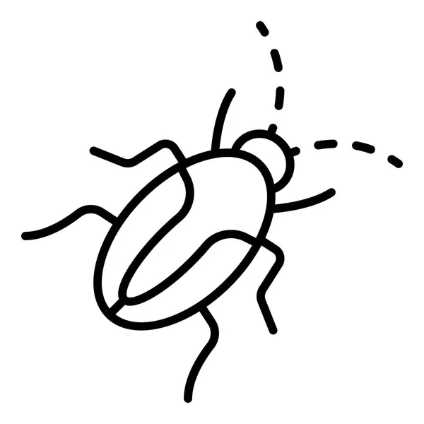 Insect kakkerlak pictogram, omtrek stijl — Stockvector