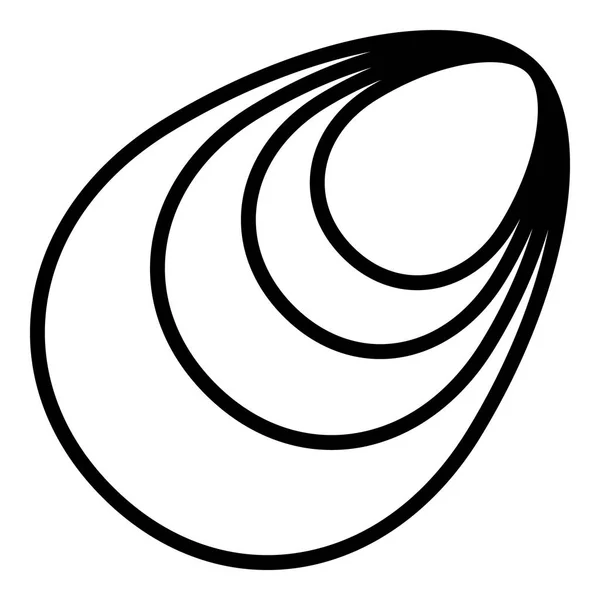 Icono de mejillones de concha, estilo contorno — Vector de stock