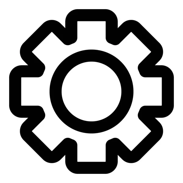 Icône roue dentée, style contour — Image vectorielle