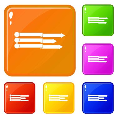 Infographic oklar simgeleri vektör rengi ayarlamak