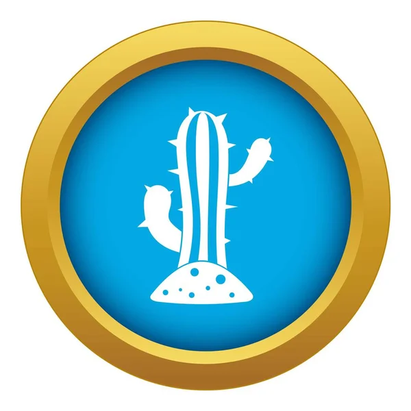 Icona di cactus vettore blu isolato — Vettoriale Stock