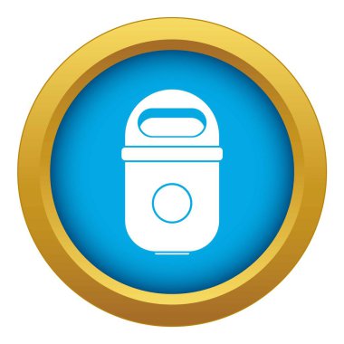 Çöp kutusu mavi vektör üsimgesi yalıtılmış