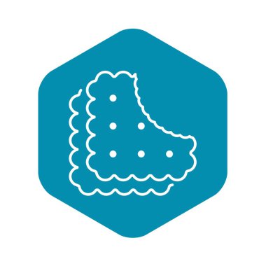 Isırık bisküvi simgesi, anahat stili