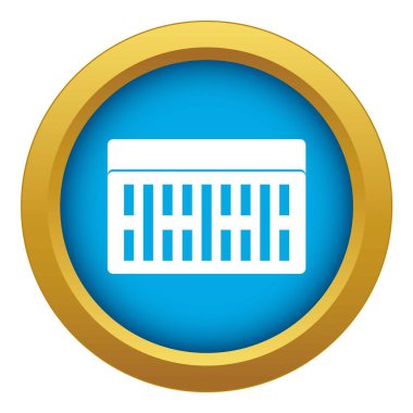 Bir bina tuğla simgesi mavi vektör izole