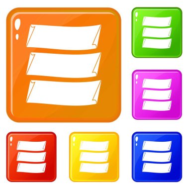 Üç afiş simgeleri vektör renk ayarlamak