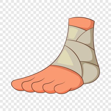 Yaralı ayak bileği simgesi, karikatür tarzı