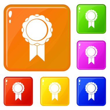 Şerit simgeli rozet vektör rengini ayarlar