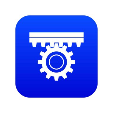 Bir vites simgesi dijital mavi