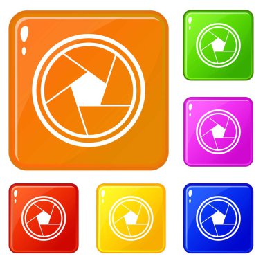 Fotoğraf nesnel simgeleri vektör rengini ayarlar