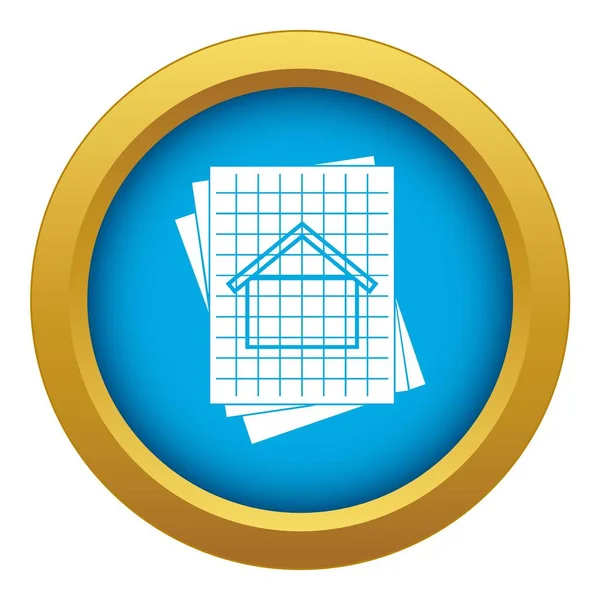 Haus Blaupause Symbol blauer Vektor isoliert — Stockvektor