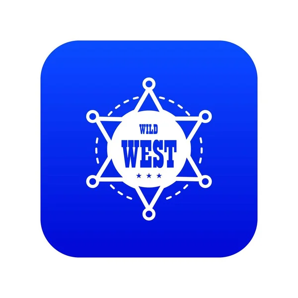 Дика західна ікона синій вектор — стоковий вектор