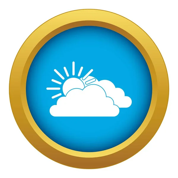 Sun and cloud icon blue vector isolated — Stock Vector