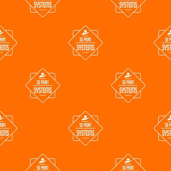 Systems 3d printing pattern vector orange — Stock Vector