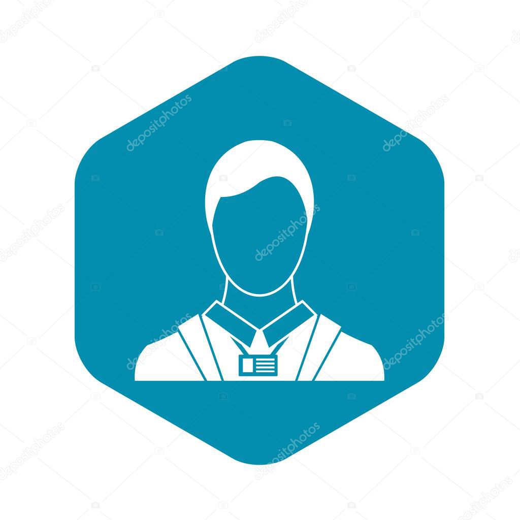 Businessman with identity name card icon