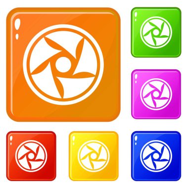 Video lens simgeleri vektör rengini ayarlar