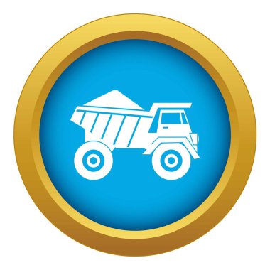 Kum simgesi mavi vektör izole ile Damperli kamyon