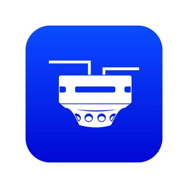 Monitör soketi simgesi dijital mavi