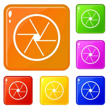 Yuvarlak nesnel simgeler vektör rengini ayarlar