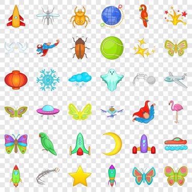 Ay simgeleri ayarlandı, çizgi film biçimi